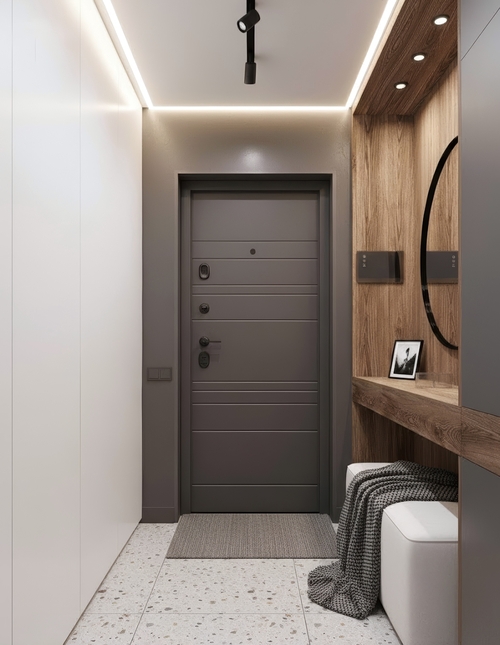 Серая окрашенная дверь Серая окрашенная дверь